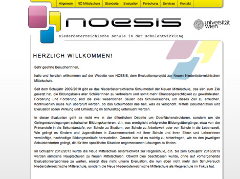 Screenshot der website www.noesis-projekt.at